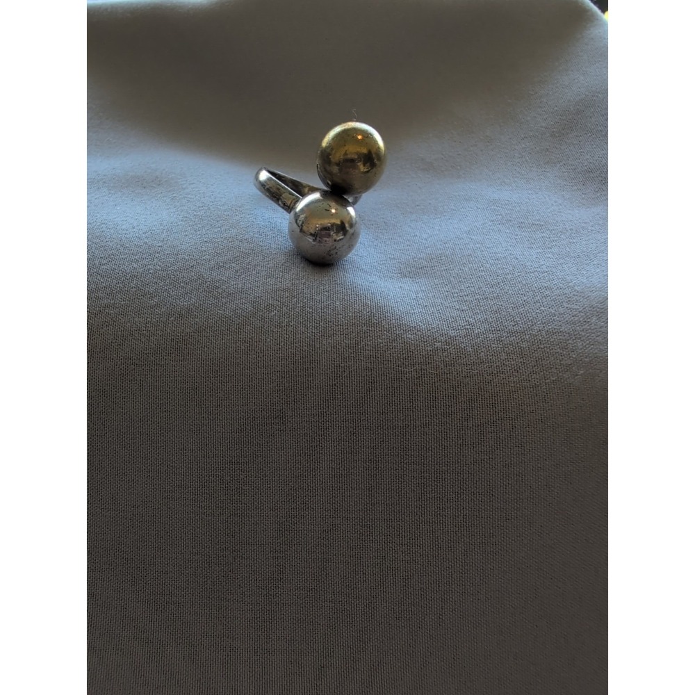 Sterling Silver 925 Bypass‎ Ball Ring Signed Size 7